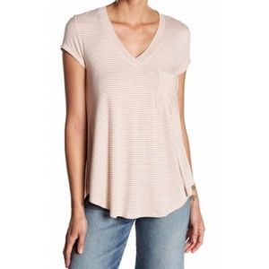 H by Bordeaux V-Neck Striped Tee